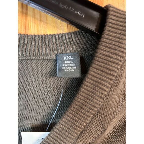 Lyle And Scott Scotland Mens V-Neck Moss Green Shetland Isle Sweater XXL Nwt (41 - Picture 4 of 5